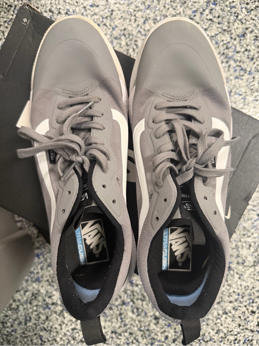 Vans Gray Sneakers with White Side Stripe - Picture 4 of 5